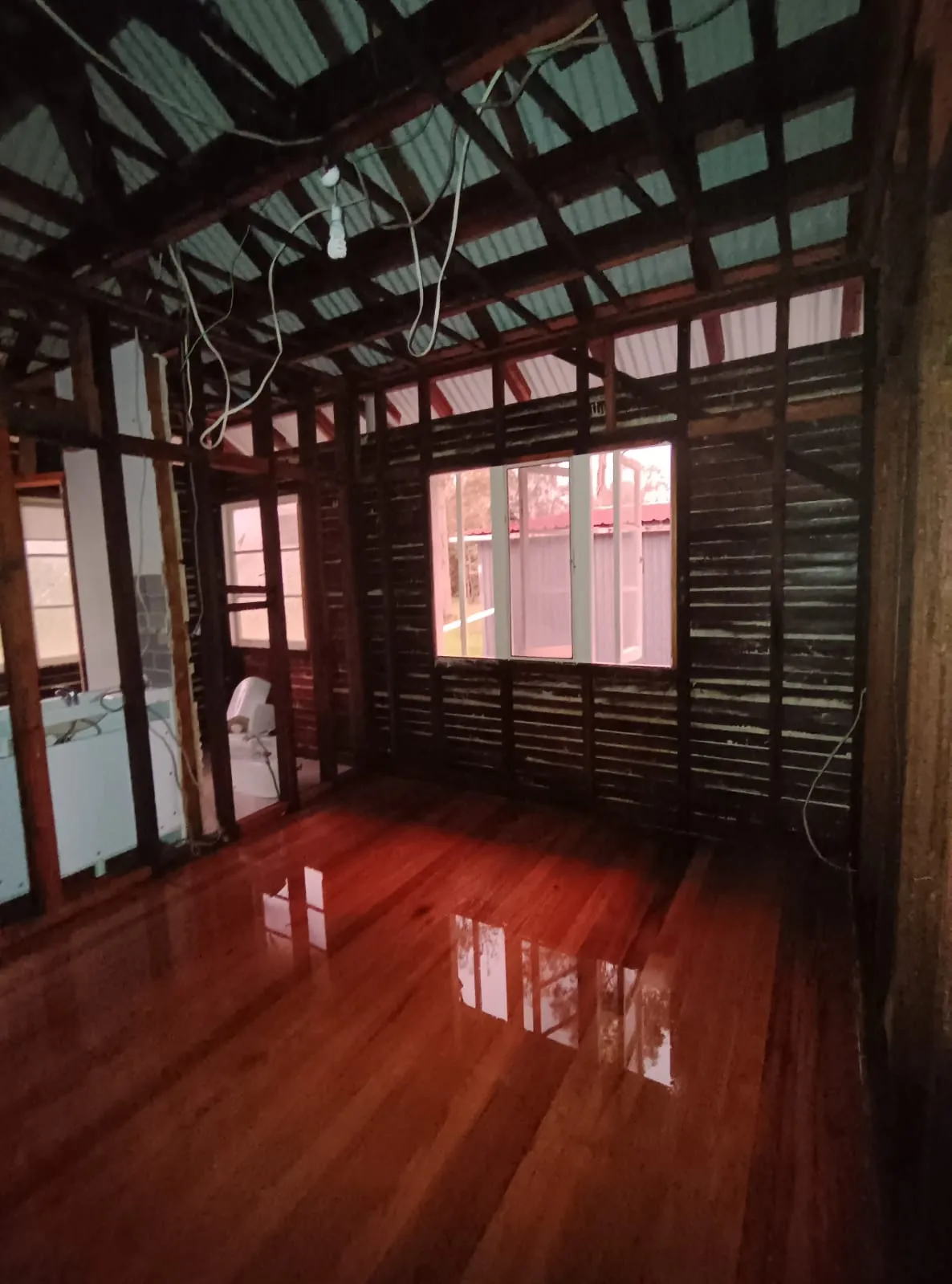 Interior after asbestos lining removal
