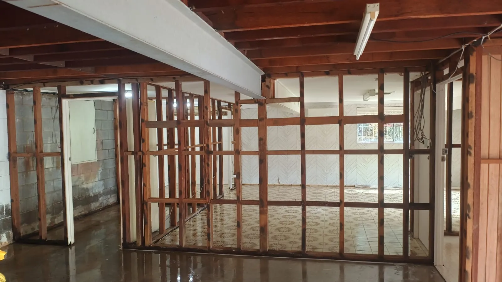 Interior after asbestos lining removal