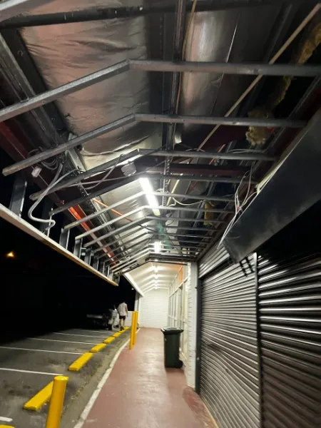 Interior after asbestos lining removal