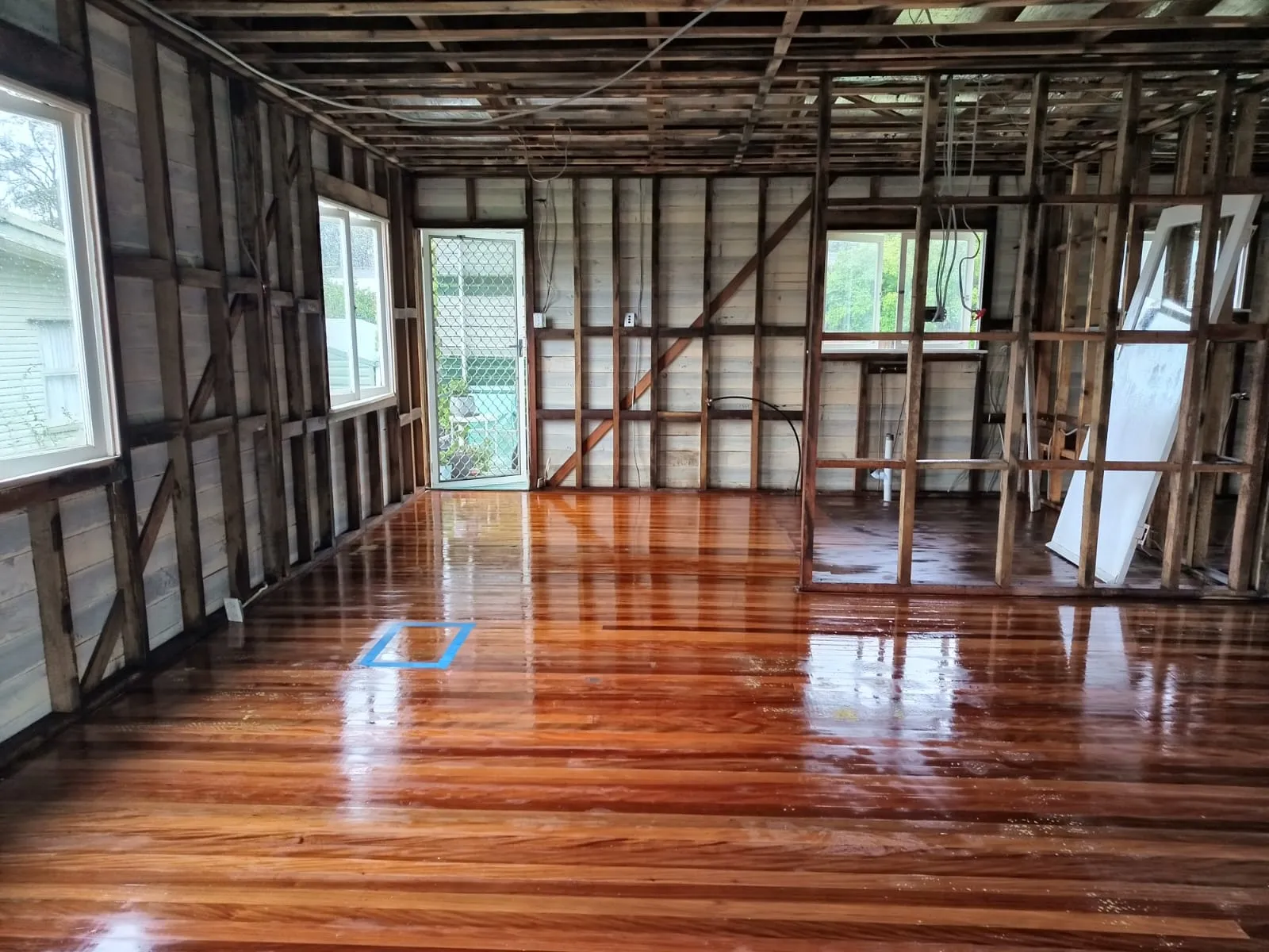 Interior after asbestos lining removal