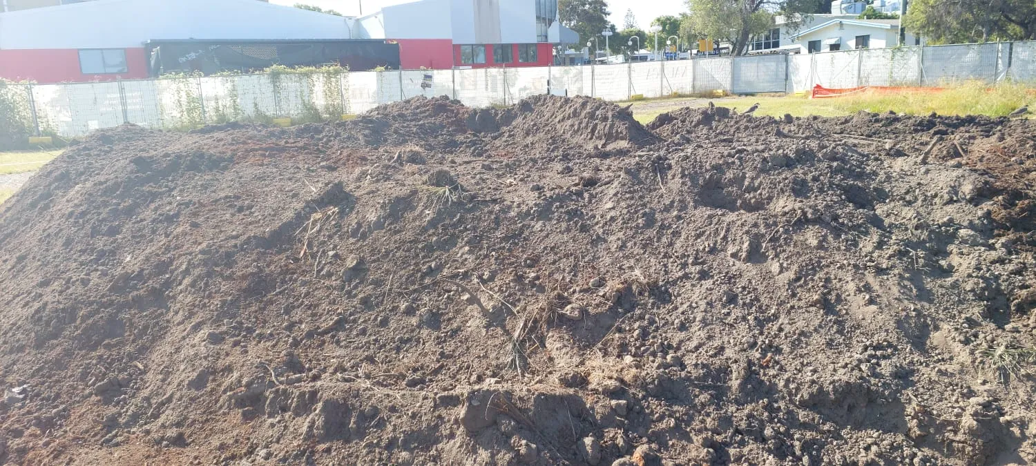 Soil remediation site being decontaminated